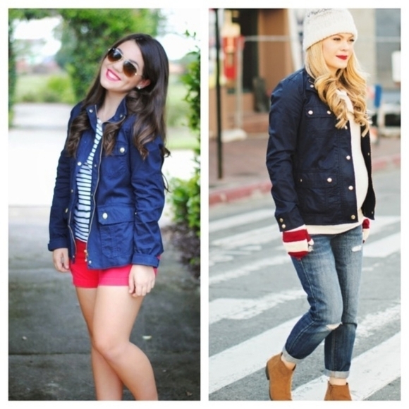 J. Crew Downtown Field Jacket navy blue utility size XXS - Picture 8 of 8